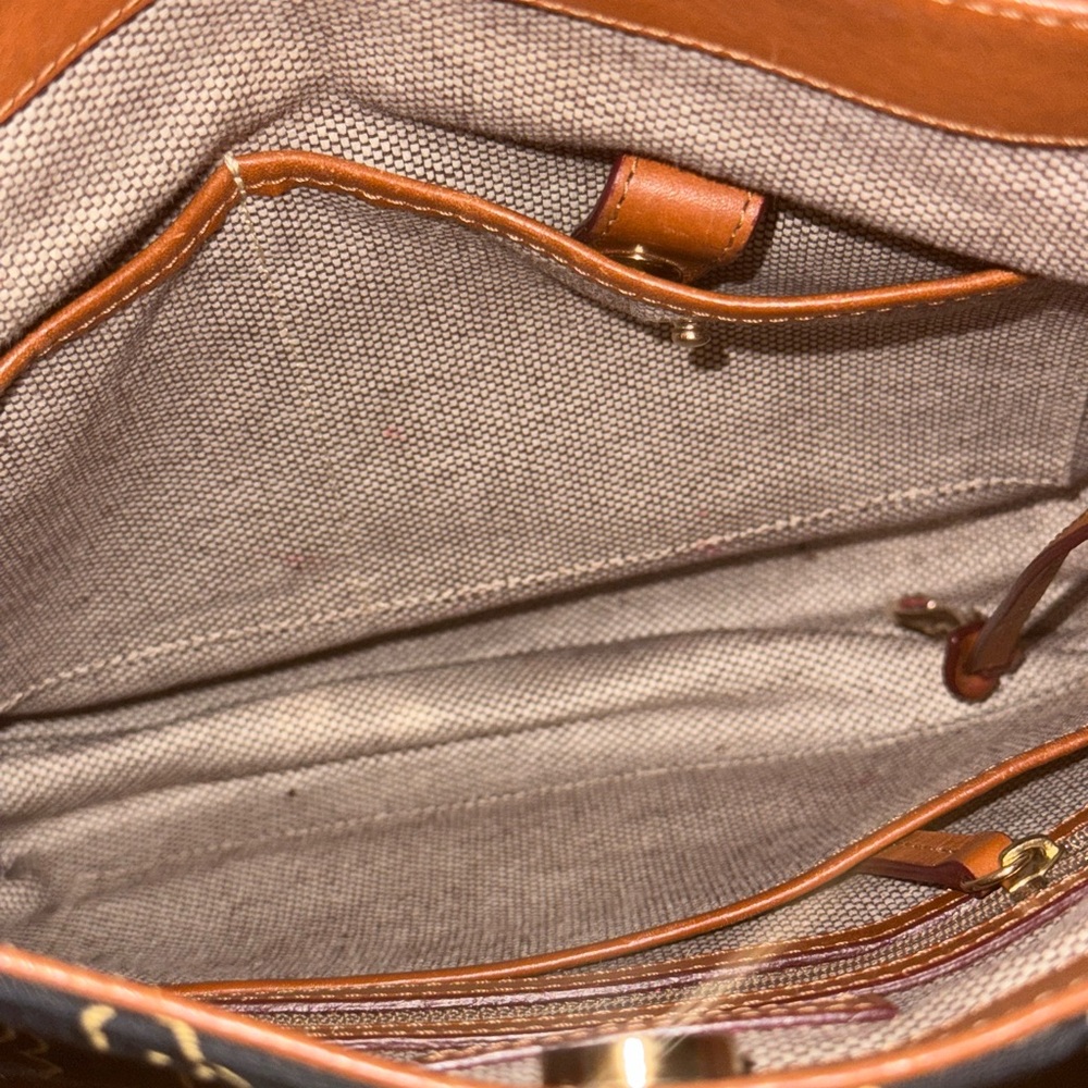 Dooney & Bourke Greta Hobo Monogram Purse Brown Black 10x12 - Picture 6 of 7